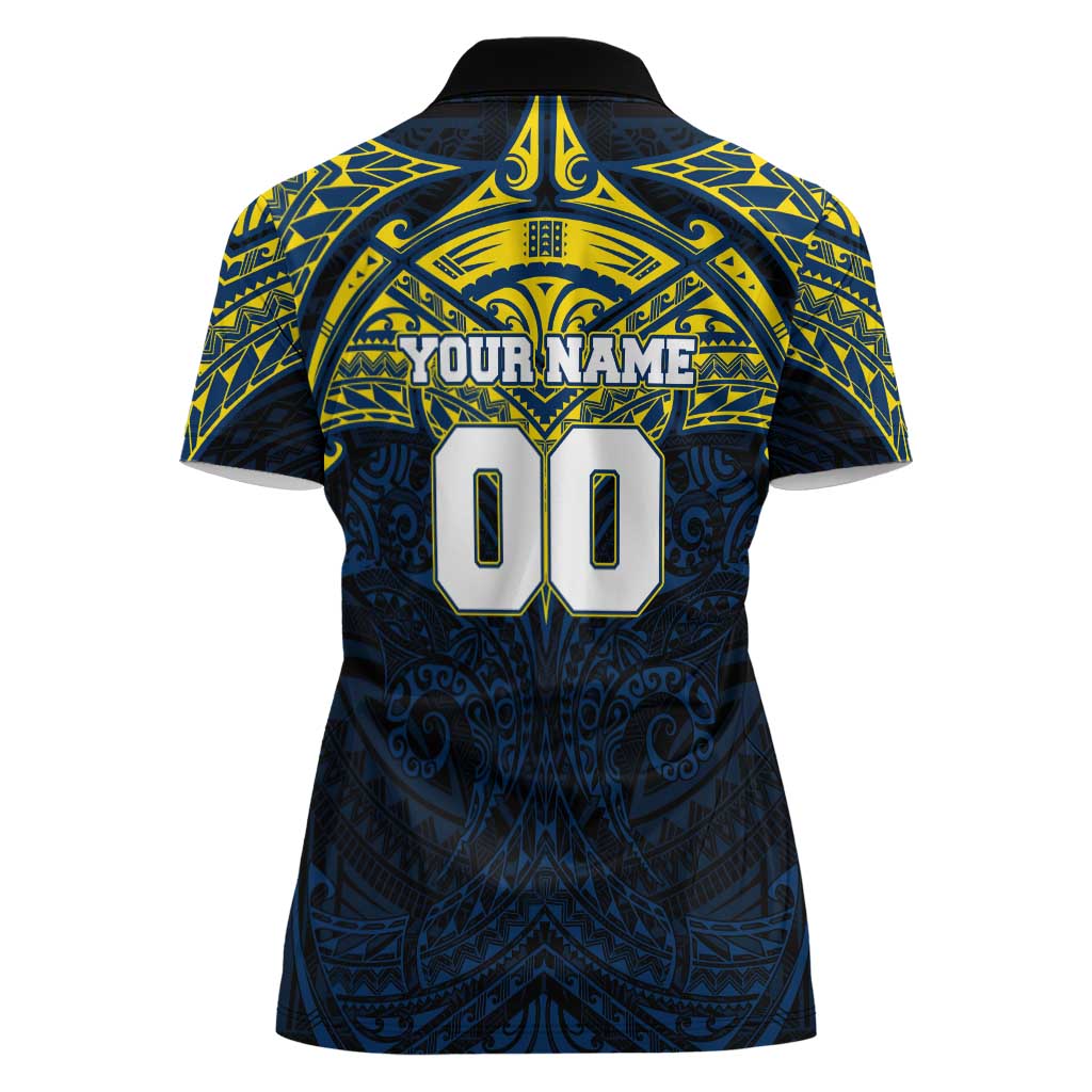Personalized North Queensland Cowboys Women Polo Shirt Polynesian Tribal Pattern Style