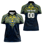 Personalized North Queensland Cowboys Women Polo Shirt Polynesian Tribal Pattern Style