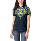 Personalized North Queensland Cowboys Women Polo Shirt Polynesian Tribal Pattern Style
