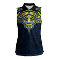 Personalized North Queensland Cowboys Women Sleeveless Polo Shirt Polynesian Tribal Pattern Style