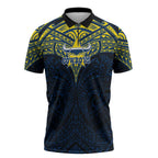 Personalized North Queensland Cowboys Zipper Polo Shirt Polynesian Tribal Pattern Style
