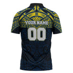 Personalized North Queensland Cowboys Zipper Polo Shirt Polynesian Tribal Pattern Style