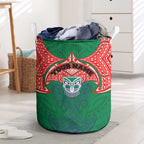 Personalized New Zealand Warriors Laundry Basket Polynesian Tribal Pattern Style