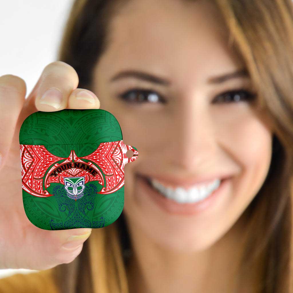 Personalized New Zealand Warriors AirPods Case Polynesian Tribal Pattern Style