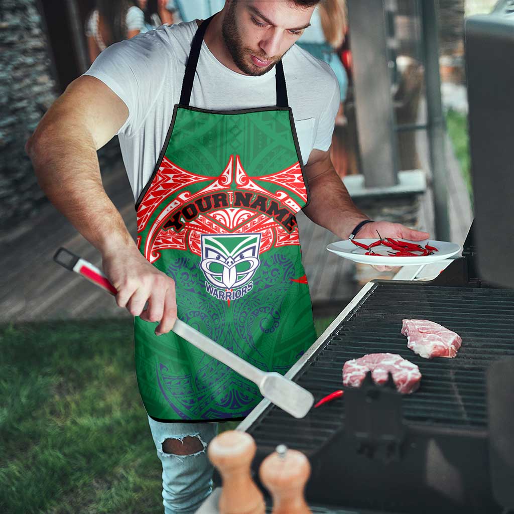 Personalized New Zealand Warriors Apron Polynesian Tribal Pattern Style