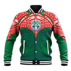 Personalized New Zealand Warriors Baseball Jacket Polynesian Tribal Pattern Style