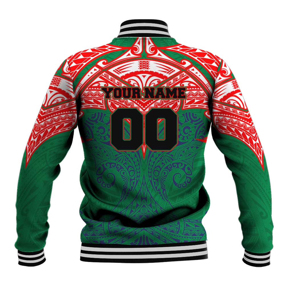Personalized New Zealand Warriors Baseball Jacket Polynesian Tribal Pattern Style