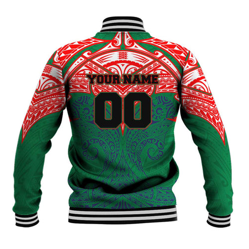 Personalized New Zealand Warriors Baseball Jacket Polynesian Tribal Pattern Style