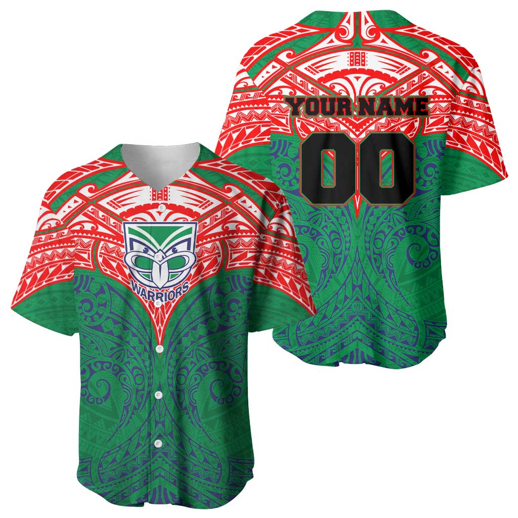Personalized New Zealand Warriors Baseball Jersey Polynesian Tribal Pattern Style
