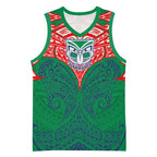 Personalized New Zealand Warriors Basketball Jersey Polynesian Tribal Pattern Style
