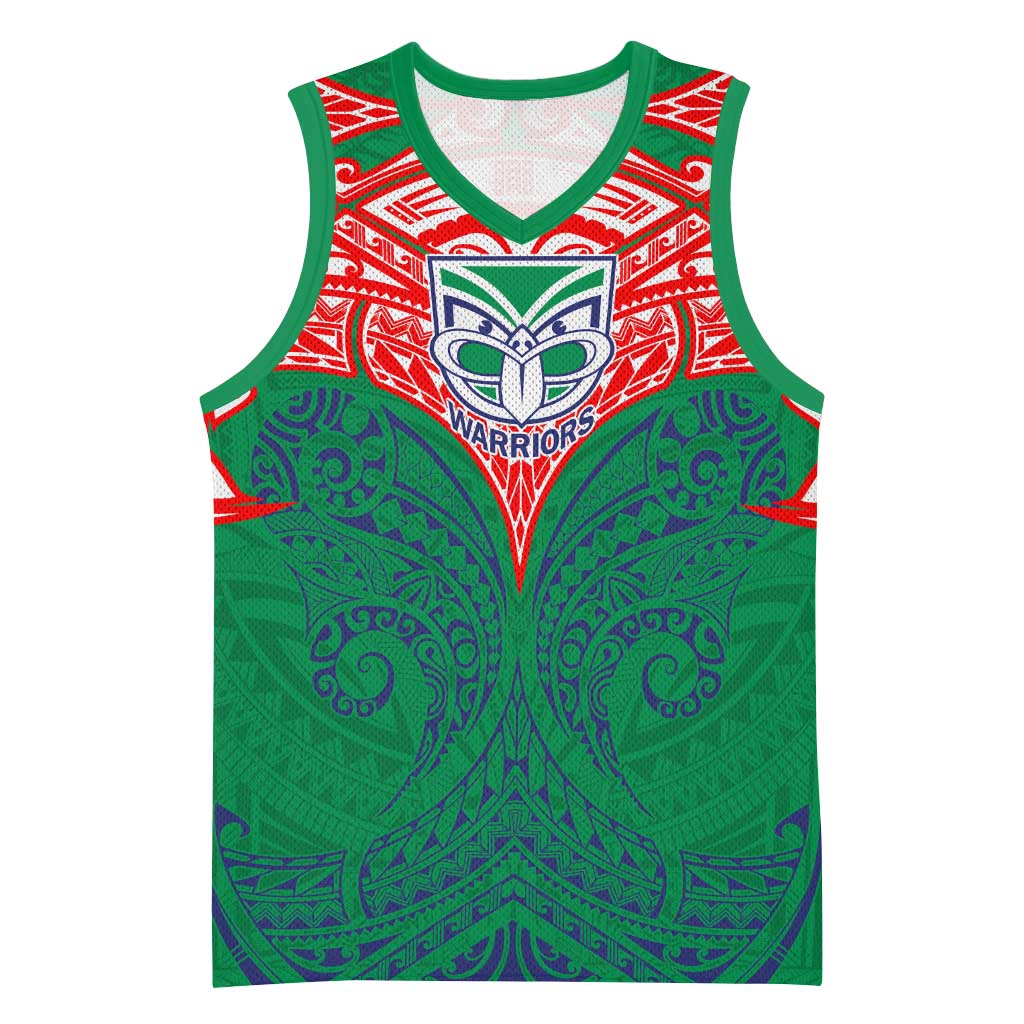 Personalized New Zealand Warriors Basketball Jersey Polynesian Tribal Pattern Style