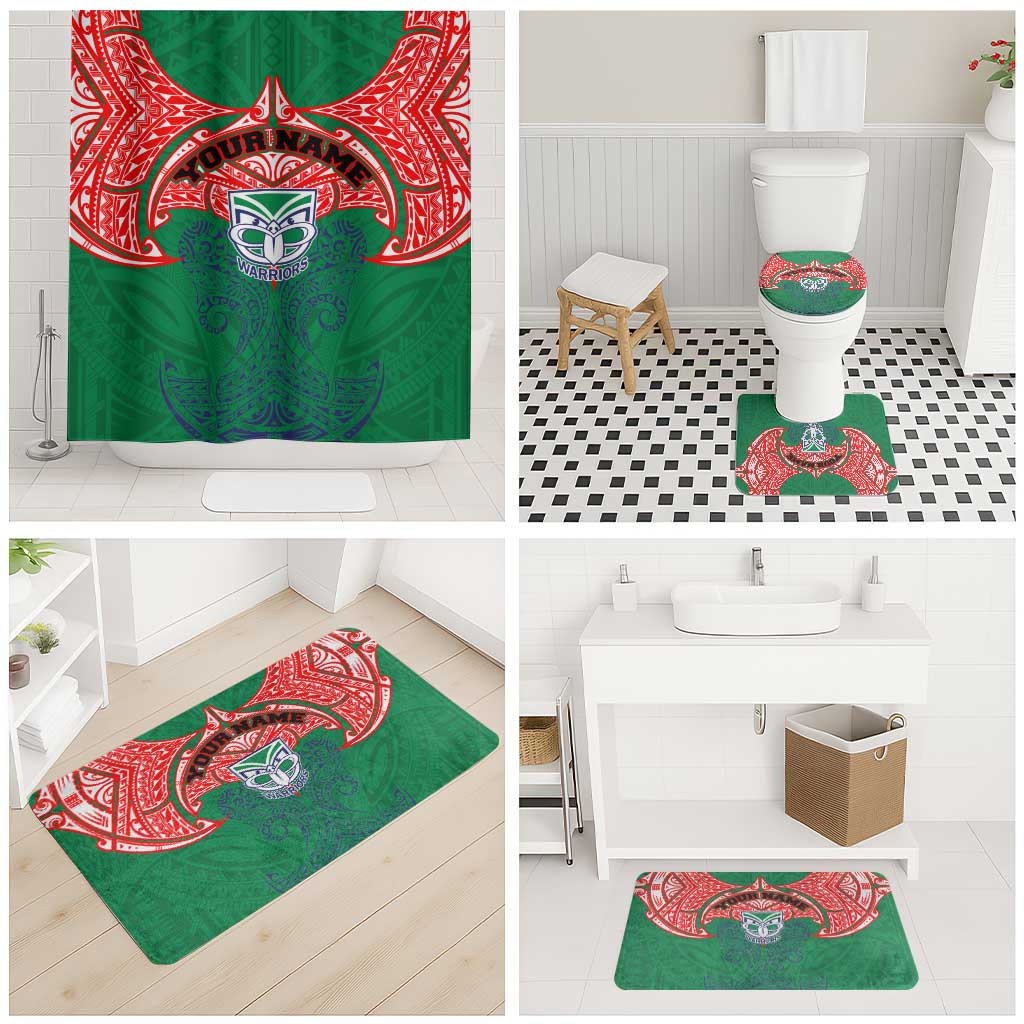 Personalized New Zealand Warriors Bathroom Set Polynesian Tribal Pattern Style