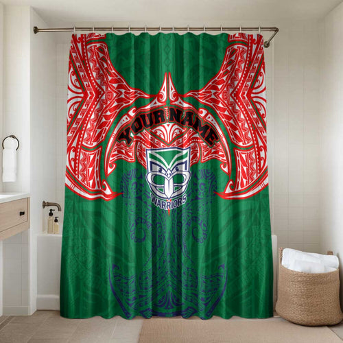 Personalized New Zealand Warriors Bathroom Set Polynesian Tribal Pattern Style