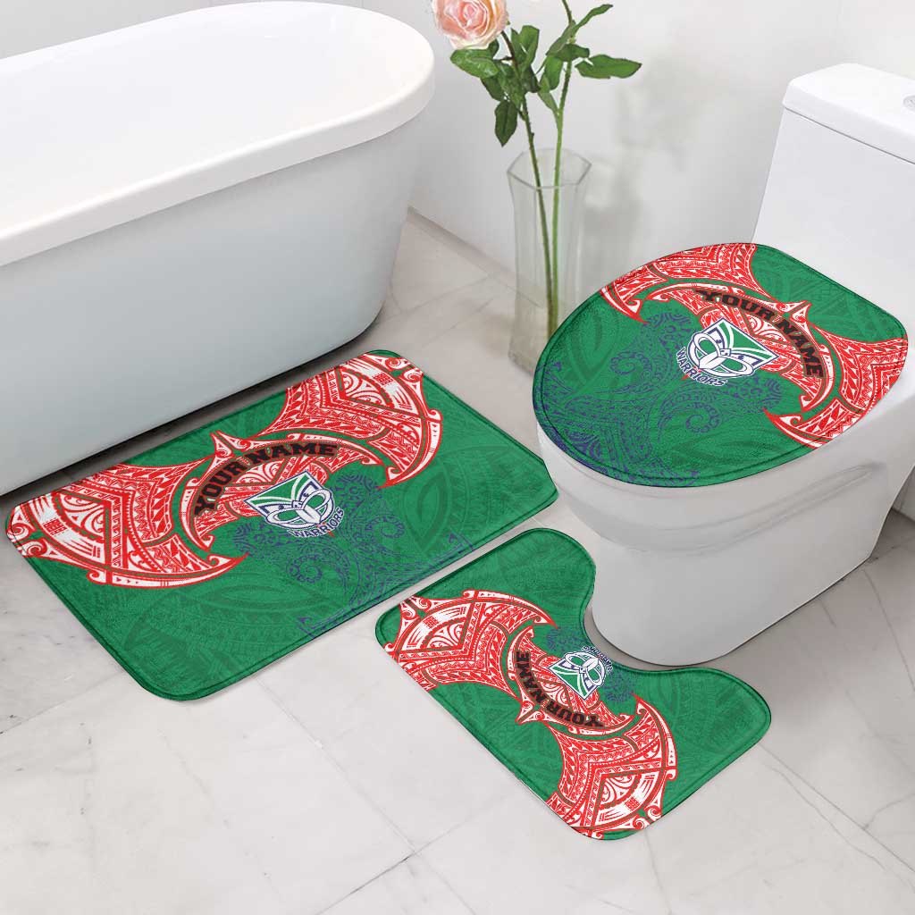 Personalized New Zealand Warriors Bathroom Set Polynesian Tribal Pattern Style