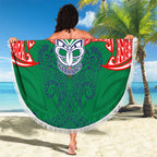 Personalized New Zealand Warriors Beach Blanket Polynesian Tribal Pattern Style