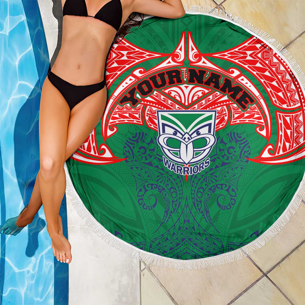 Personalized New Zealand Warriors Beach Blanket Polynesian Tribal Pattern Style