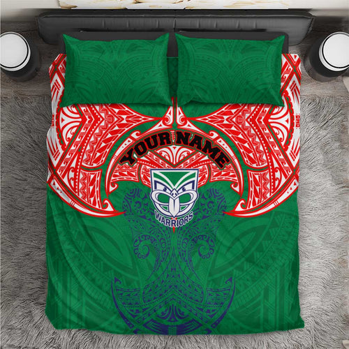 Personalized New Zealand Warriors Bedding Set Polynesian Tribal Pattern Style