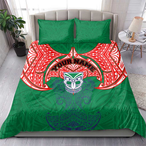 Personalized New Zealand Warriors Bedding Set Polynesian Tribal Pattern Style