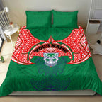 Personalized New Zealand Warriors Bedding Set Polynesian Tribal Pattern Style
