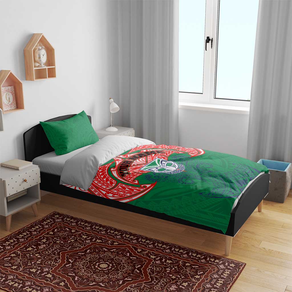 Personalized New Zealand Warriors Bedding Set Polynesian Tribal Pattern Style
