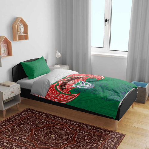 Personalized New Zealand Warriors Bedding Set Polynesian Tribal Pattern Style