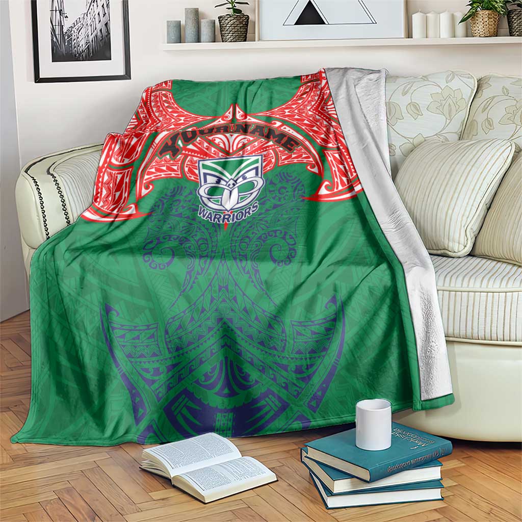 Personalized New Zealand Warriors Blanket Polynesian Tribal Pattern Style