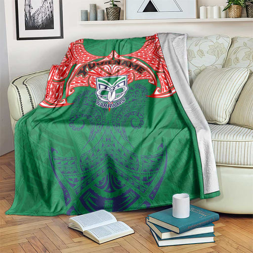 Personalized New Zealand Warriors Blanket Polynesian Tribal Pattern Style