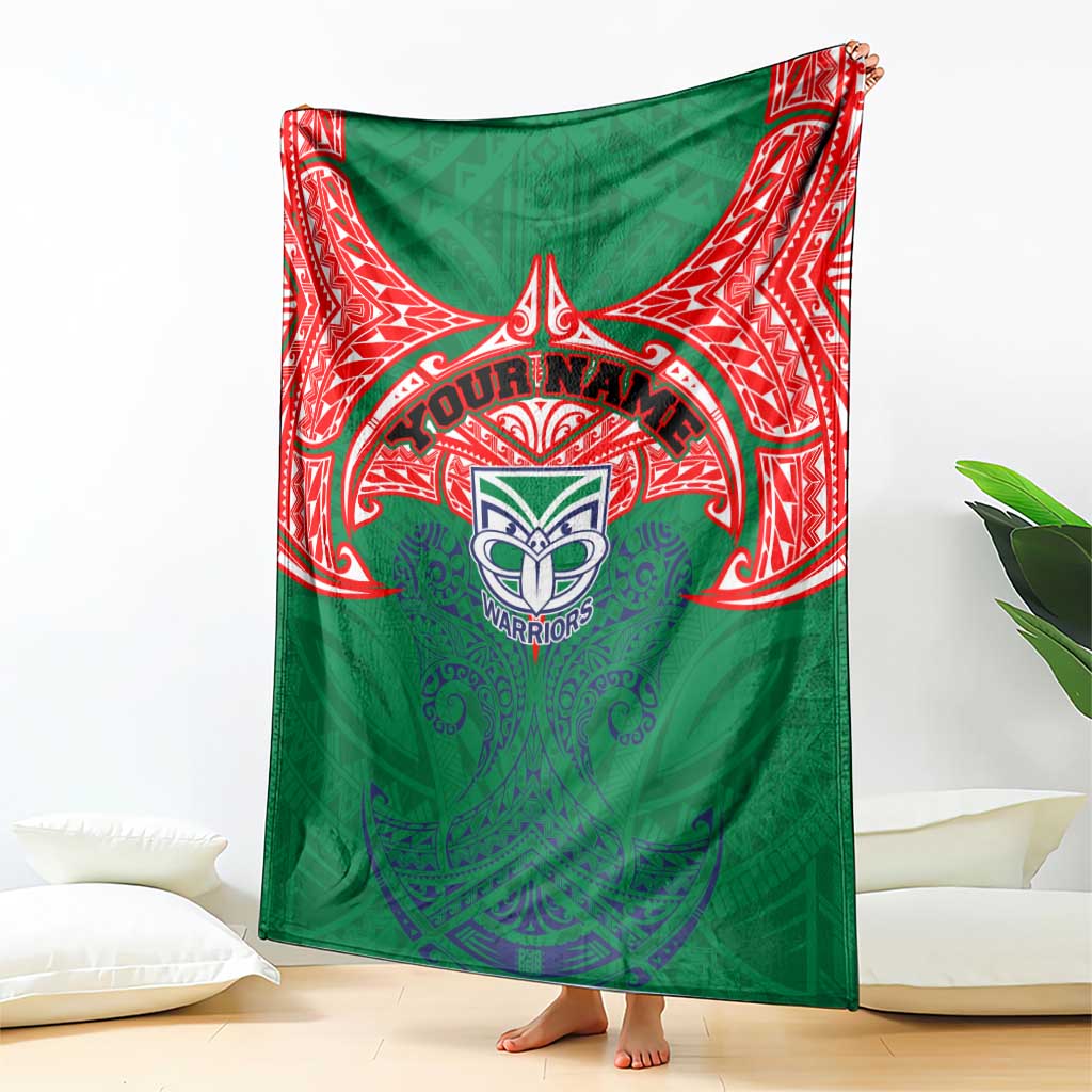 Personalized New Zealand Warriors Blanket Polynesian Tribal Pattern Style