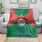 Personalized New Zealand Warriors Blanket Polynesian Tribal Pattern Style