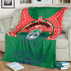 Personalized New Zealand Warriors Blanket Polynesian Tribal Pattern Style