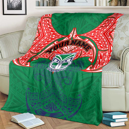 Personalized New Zealand Warriors Blanket Polynesian Tribal Pattern Style