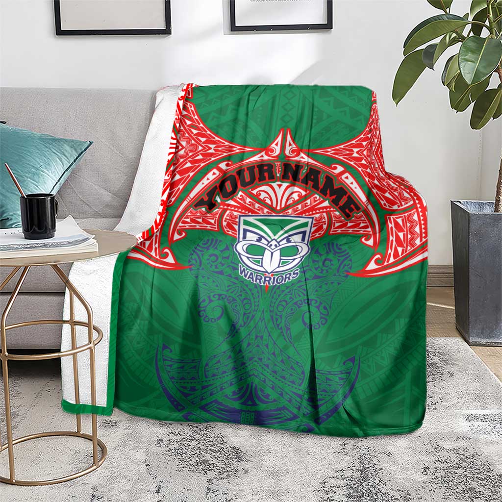 Personalized New Zealand Warriors Blanket Polynesian Tribal Pattern Style