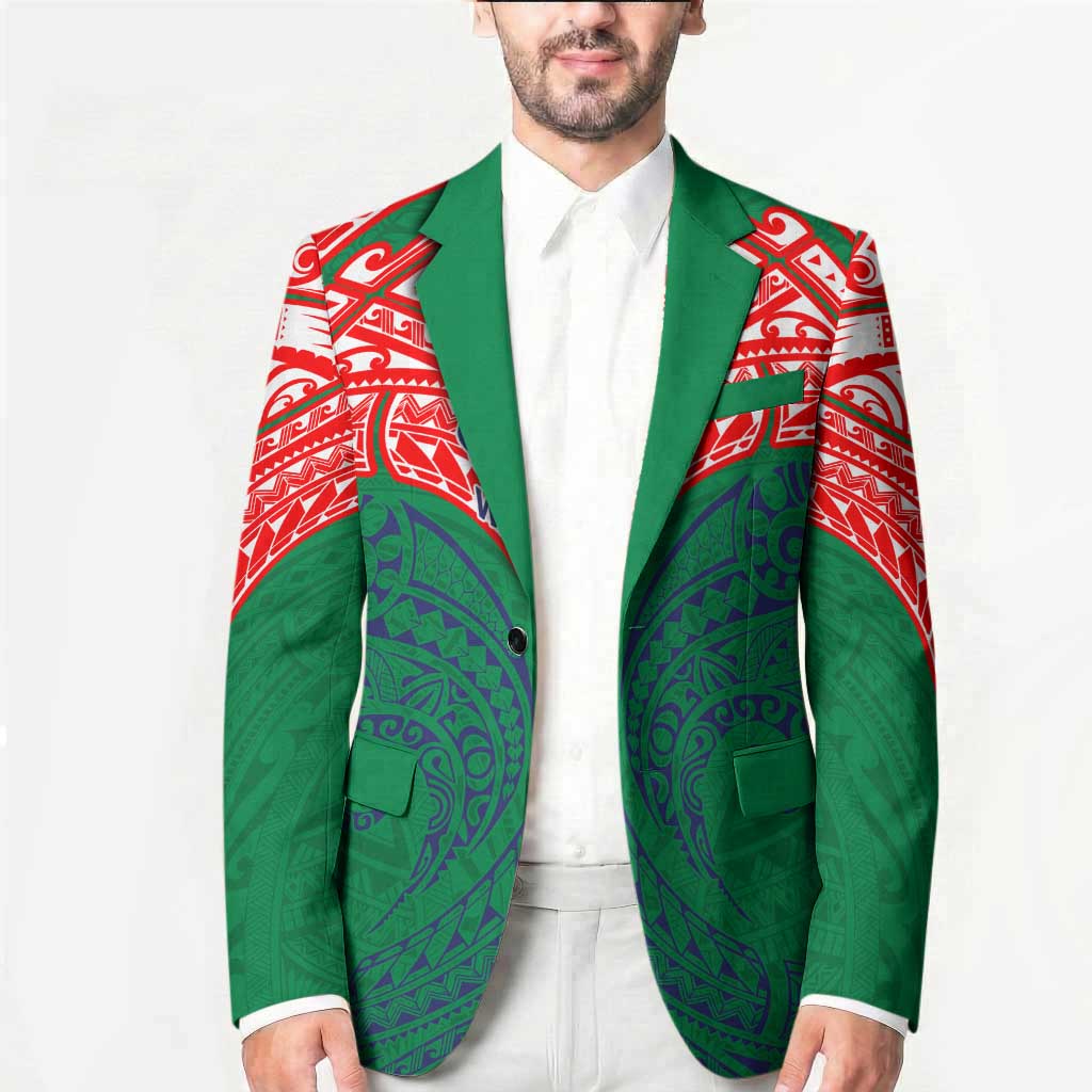 Personalized New Zealand Warriors Blazer Polynesian Tribal Pattern Style
