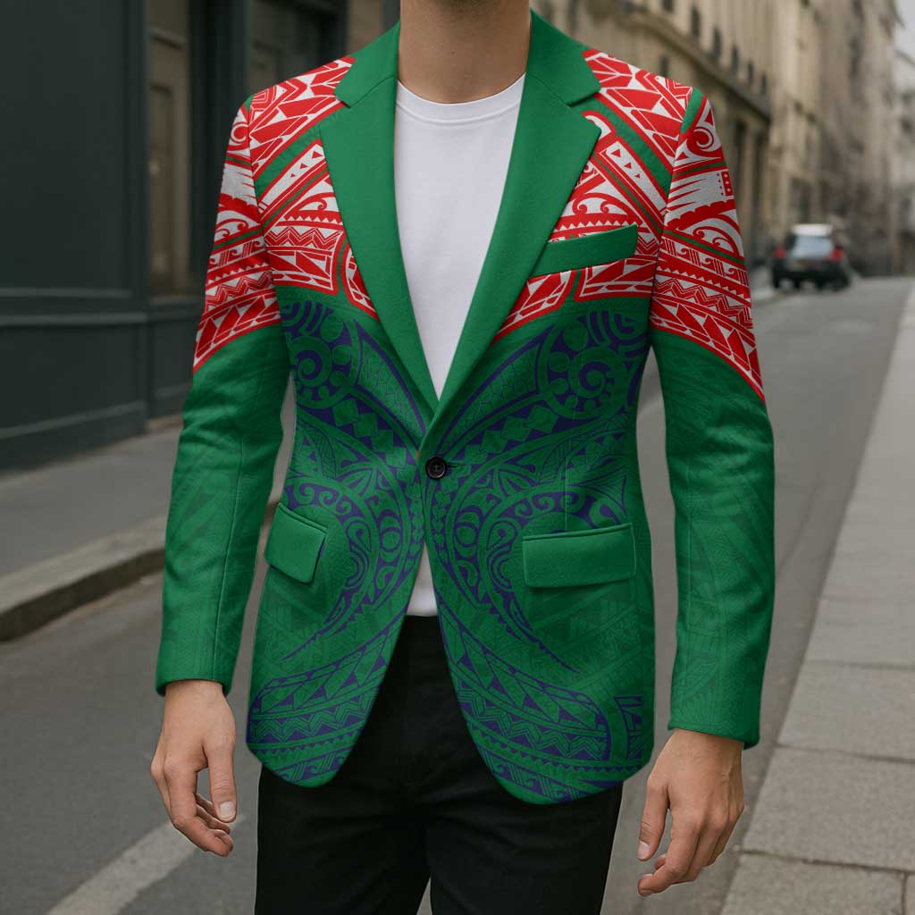 Personalized New Zealand Warriors Blazer Polynesian Tribal Pattern Style