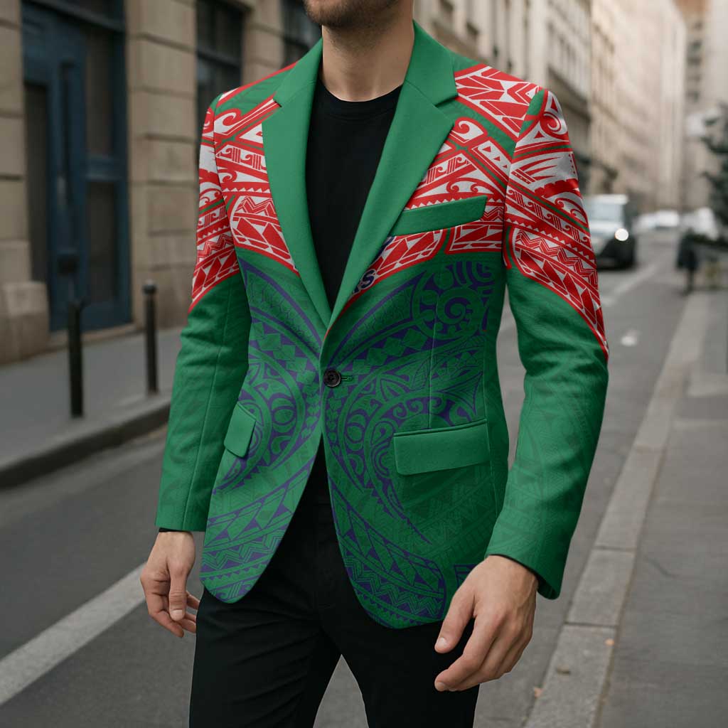 Personalized New Zealand Warriors Blazer Polynesian Tribal Pattern Style