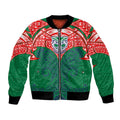 Personalized New Zealand Warriors Bomber Jacket Polynesian Tribal Pattern Style