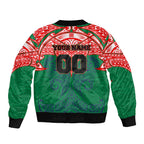 Personalized New Zealand Warriors Bomber Jacket Polynesian Tribal Pattern Style
