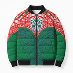 Personalized New Zealand Warriors Bomber Puffer Jacket Polynesian Tribal Pattern Style