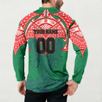 Personalized New Zealand Warriors Button Sweatshirt Polynesian Tribal Pattern Style