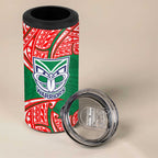 Personalized New Zealand Warriors 4 in 1 Can Cooler Tumbler Polynesian Tribal Pattern Style