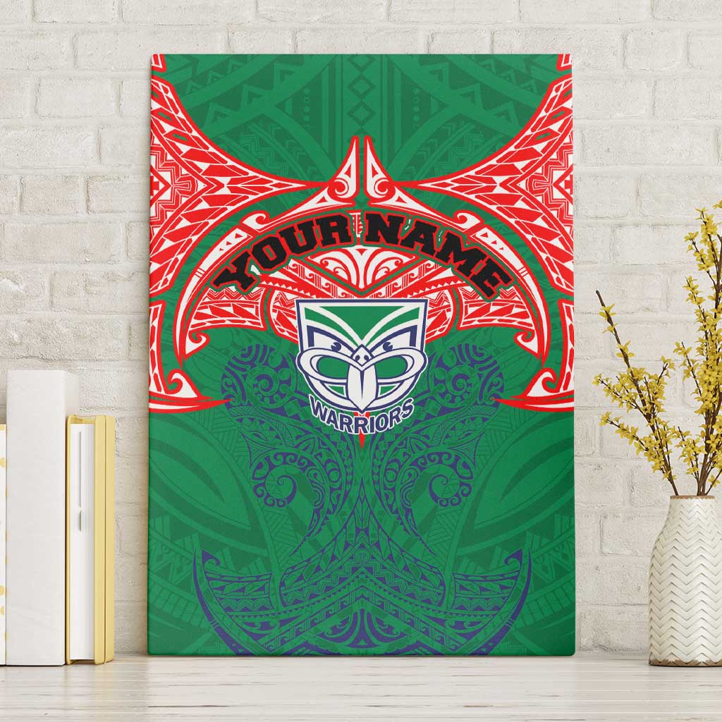 Personalized New Zealand Warriors Canvas Wall Art Polynesian Tribal Pattern Style