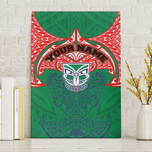 Personalized New Zealand Warriors Canvas Wall Art Polynesian Tribal Pattern Style