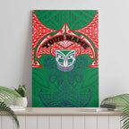 Personalized New Zealand Warriors Canvas Wall Art Polynesian Tribal Pattern Style