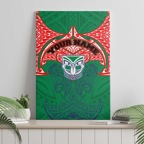 Personalized New Zealand Warriors Canvas Wall Art Polynesian Tribal Pattern Style