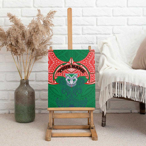 Personalized New Zealand Warriors Canvas Wall Art Polynesian Tribal Pattern Style