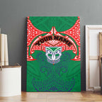 Personalized New Zealand Warriors Canvas Wall Art Polynesian Tribal Pattern Style