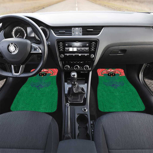 Personalized New Zealand Warriors Car Mats Polynesian Tribal Pattern Style