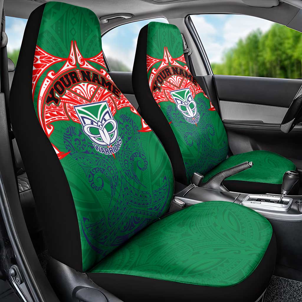 Personalized New Zealand Warriors Car Seat Cover Polynesian Tribal Pattern Style