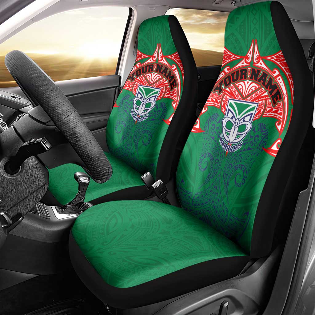 Personalized New Zealand Warriors Car Seat Cover Polynesian Tribal Pattern Style