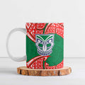 Personalized New Zealand Warriors Ceramic Mug Polynesian Tribal Pattern Style